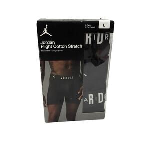 Jordan Flight Cotton Stretch Boxer Briefs 3 Pack Black Men's Nike Size Large